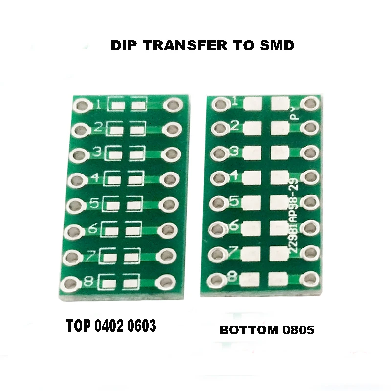 10 шт. универсальная плата DIP в SMD 0805 0603 0402 конденсатор светодиодный адаптер печатной платы конвертер PCB