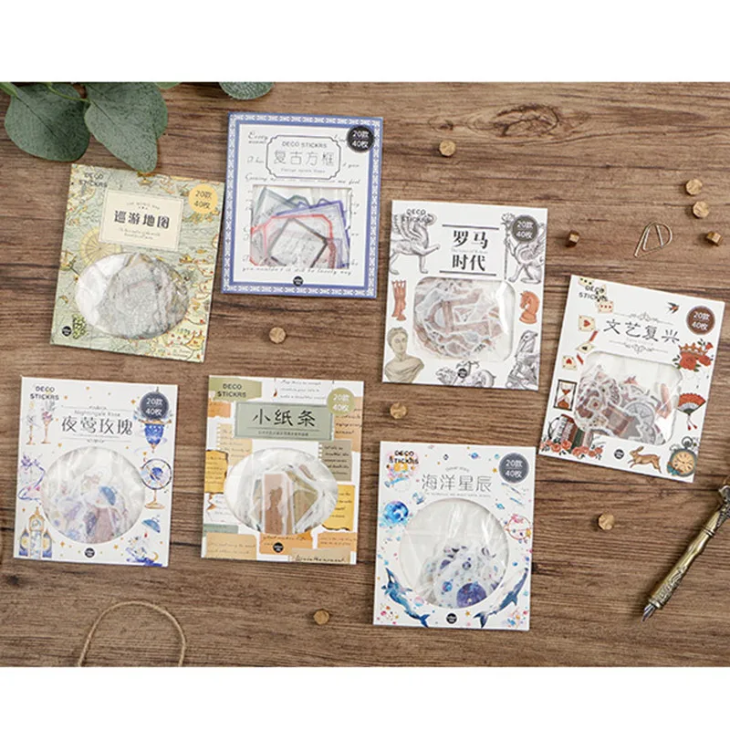 

Infeel.me vintage ocean map paper diary sticker Decoration label 1 lot = 1 pack = 40 pcs