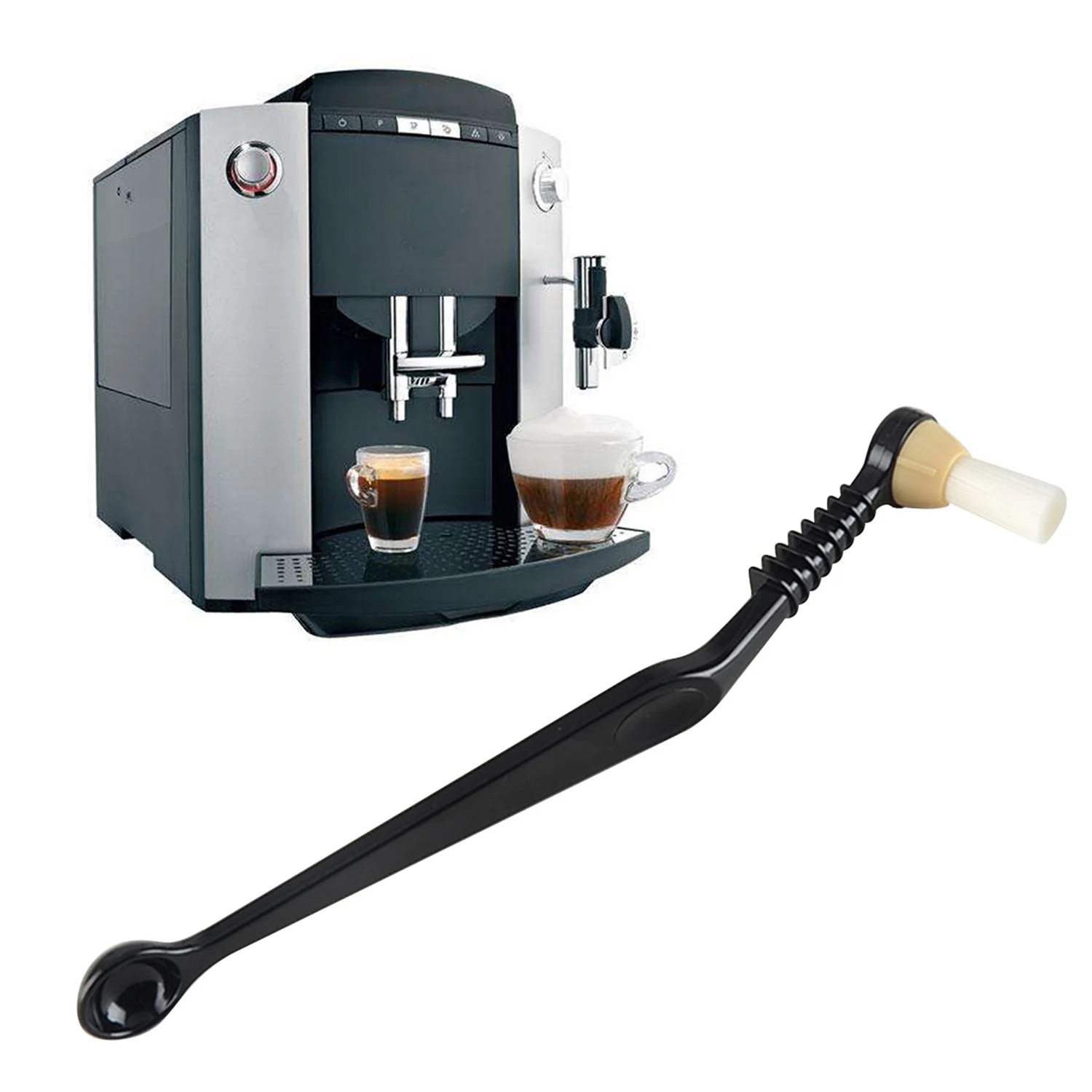 Behogar 2 в 1 многофункциональная анти-ожога нейлоновая щетка для чистки инструмент для полуавтоматической кофемашины