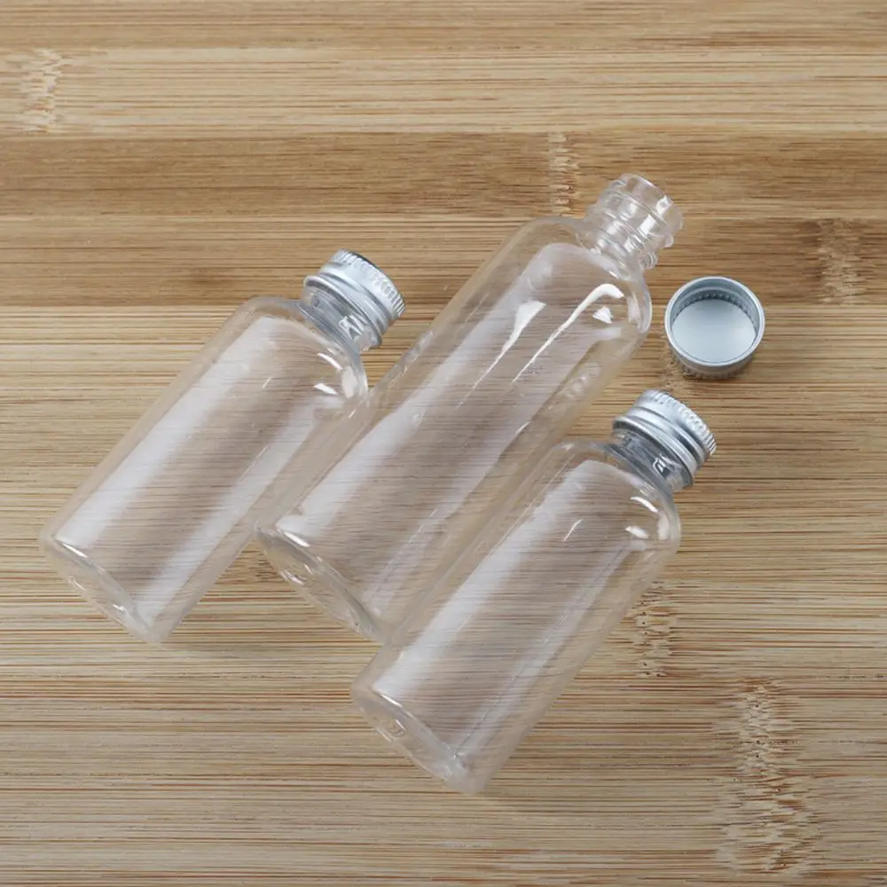 5 мл/10 мл/20 мл/30 мл прозрачная пустая алюминиевая завинчивающаяся крышка многоразовая косметическая бутылка дорожная портативная пластиковая бутылочка для крема для лосьона - Цвет: 20ml