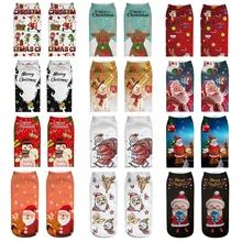 LNCDIS harajuku skarpetki удобные Мультяшные рождественские носки женские хлопковые носки-тапочки короткие забавные носки до лодыжки с принтом meias p