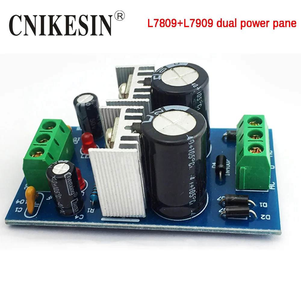 

CNIKESIN Diy Kit Three-terminal Regulator L7809+L7909 Dual Board Positive and Negative 9V Dual Regulated Power Supply Module