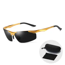Мужские спортивные солнцезащитные очки поляризованные UV400 Высокое качество модные Винтаж прямоугольник Сверхлегкий Открытый вождения