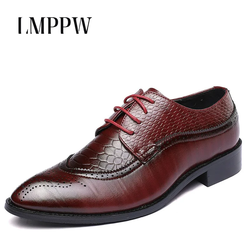 

Fashion Bullock Men Leather Casual Shoes Spring Autumn Men Brogue Shoes Formal Wedding Oxfords Italian Design Men Derby Shoes