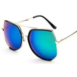 2019 Модные Винтажные большие оправа для очков многогранник металлические мужские солнцезащитные очки в стиле стимпанк женские серые