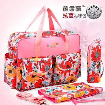 

Fashion Flower Pattern Baby Diaper Bags Maternity Bag Organizer Baby Bag Stroller Messenger Traval Bags Handbags For Moms
