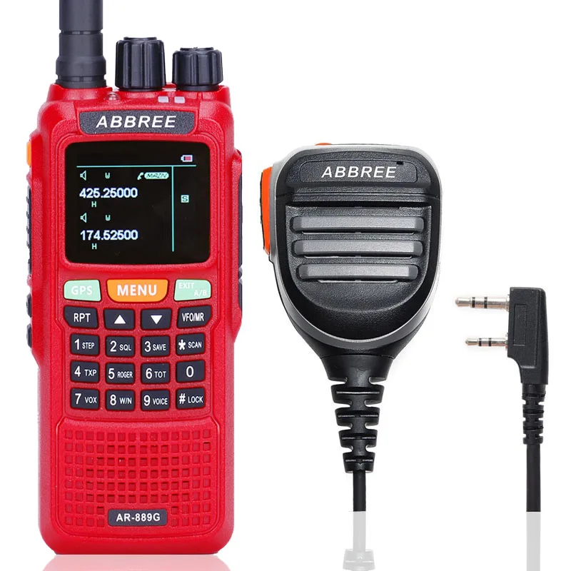 ABBREE AR-889G рация 889 г 10 Вт gps SOS мощный 10 км дальний дуплексный ретранслятор двухдиапазонный охотничья ветчина двухстороннее радио - Цвет: add speaker mic