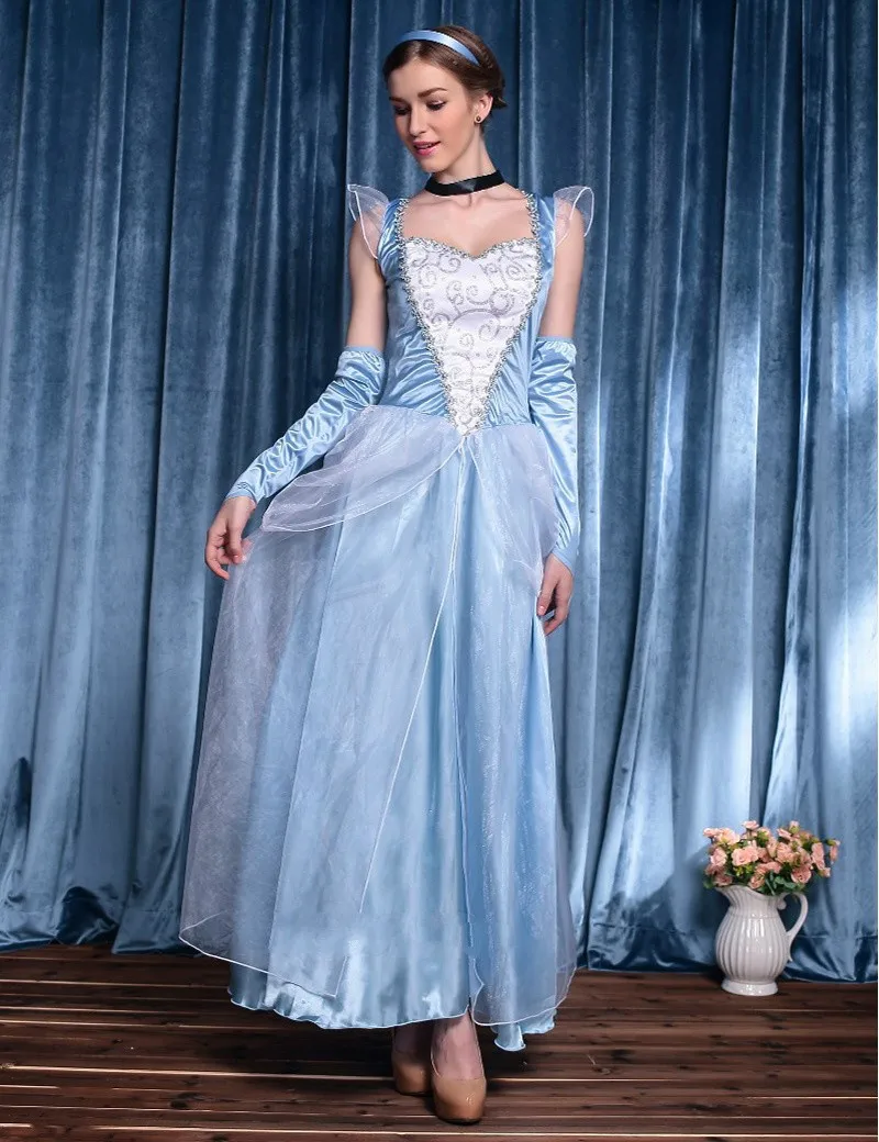 Movie Sandy Girl Cinderella Princess Adult Cosplay Costume Deluxe Party Women Fancy Dress Halloween Masquerade Costume (5)