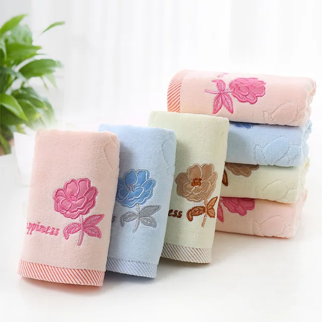 Buy LDAJMW Infant Plain Towel Cotton Embroidery Rose