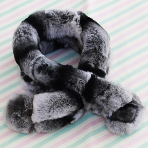Модный повседневный Женский Детский зимний шарф, настоящий мех кролика, YH91