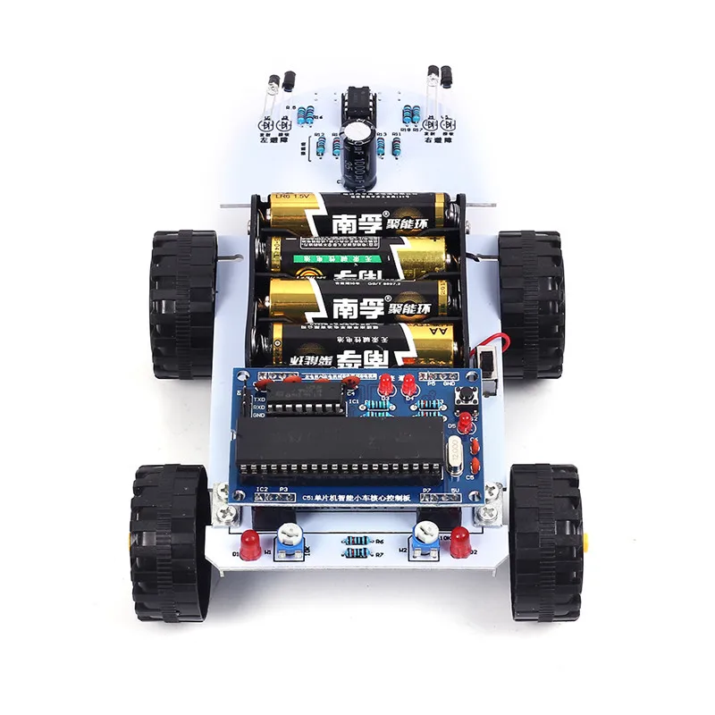 DIY Kit C51 интеллигентая (ый) автомобиль препятствий отслеживания интеллигентая (ый) автомобильный набор, свободные руки, два двигателя диски