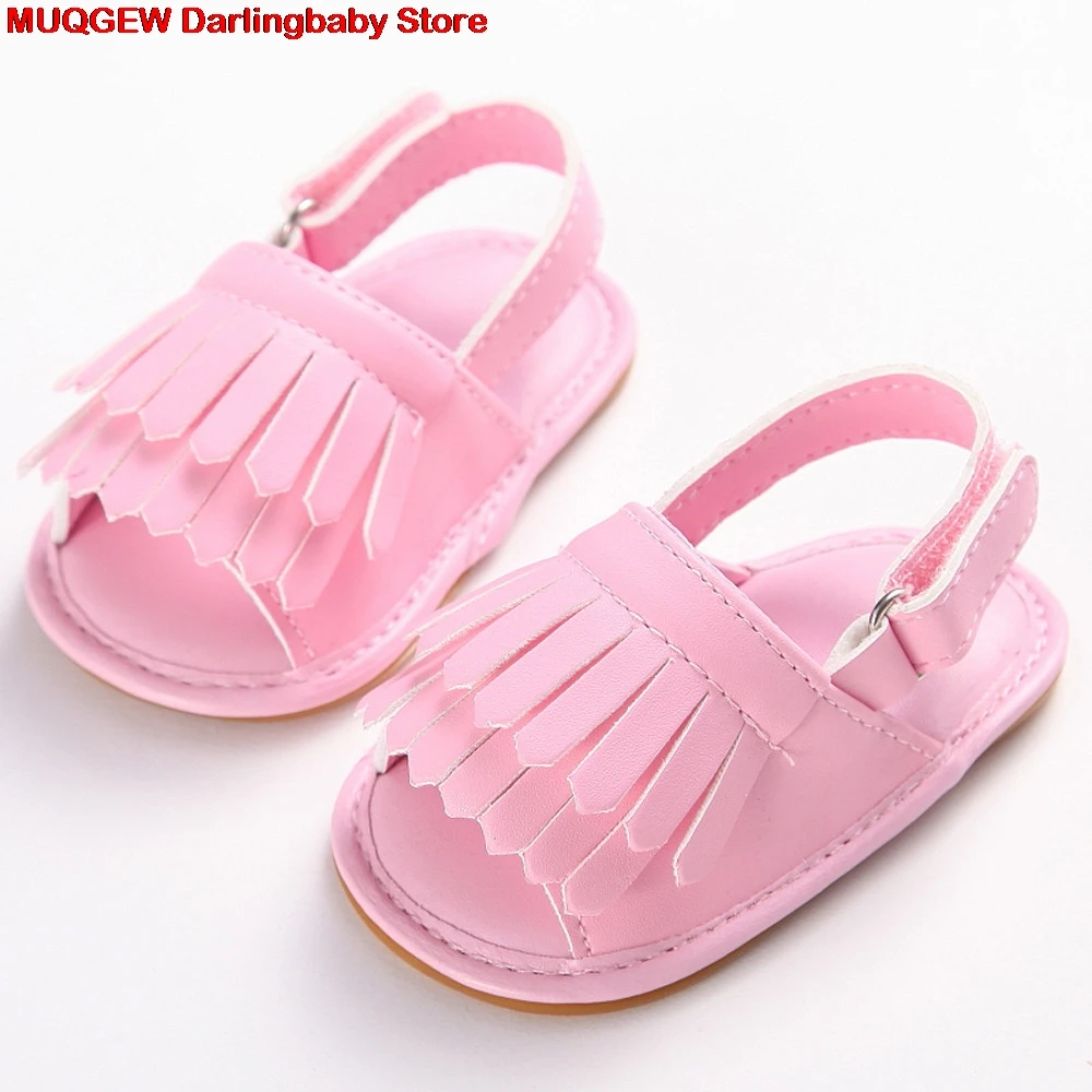 Baby Sandals Новинка; Летние сандалии для новорожденных; модные милые сандалии с цветочным принтом; противоскользящие Сникеры на мягкой подошве; детские сандалии для девочек - Цвет: Baby Sandals