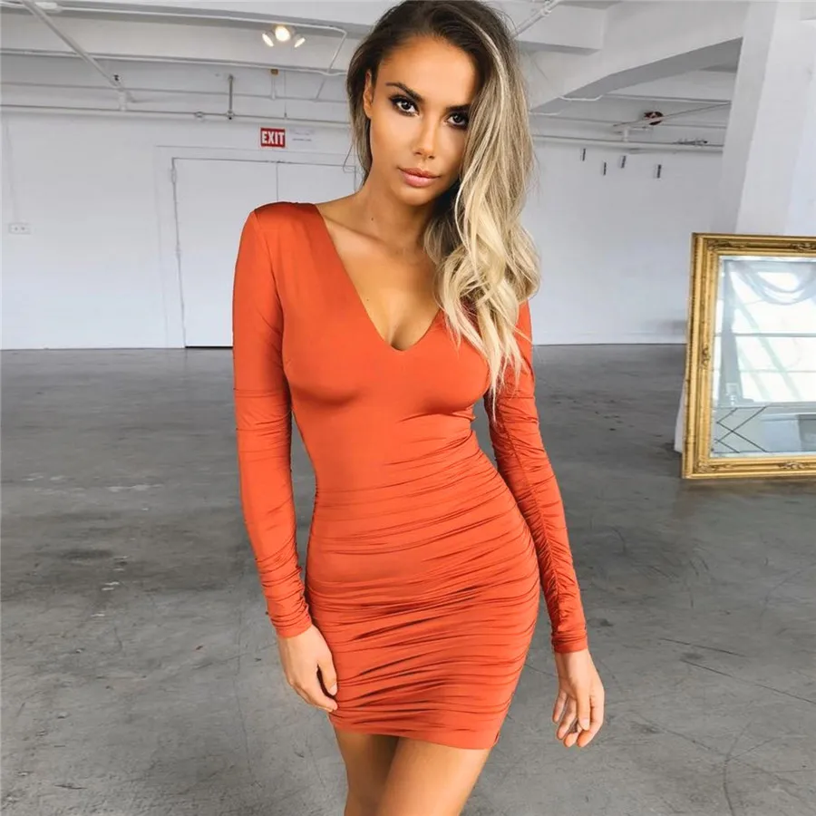 

Nibber sexy hollow backless bodycon mini dresses women 2019 club party night wear stretch Slim Soft dresses ladies V-neck dress