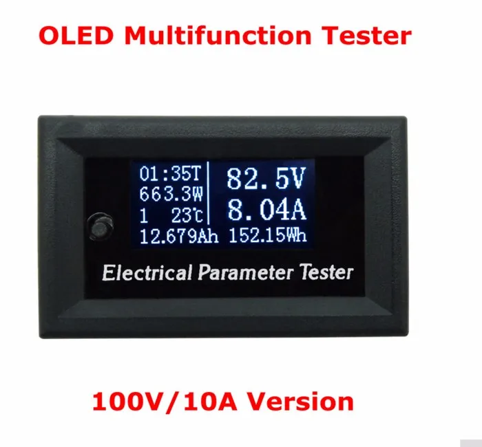 33 в/3А 7в1 OLED Многофункциональный тестер напряжения, тока, времени, температуры Емкость Вольтметр мощности Амперметр метр Белый