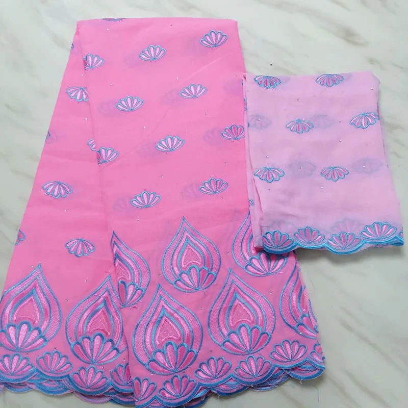 

African Cloth High Quality Fabric Cotton Cloth Two-Piece Six Models Thin Yarn Lace Fashion Large Pier 5 Quay 2 Wharf Yarn