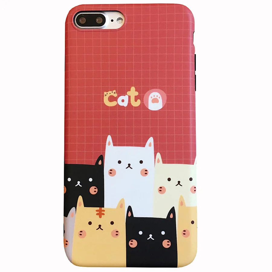 

For iphone XS Max XR 6 6S plus 7 8 plus X case cover 3d relief painted cat grid soft silicon phone bag capa fundas Ritozcase