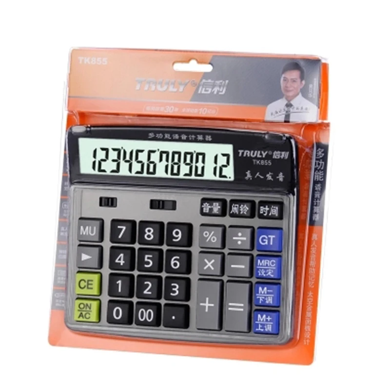 Действительно голосовой калькулятор TK855 большая кнопка бизнес-офис учётный компьютер