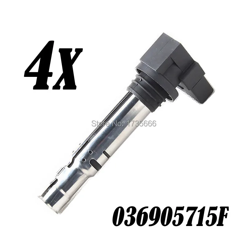 4PCS Spark Plug Ignition Coils For VW Jetta Golf Polo Beetle Eos Caddy