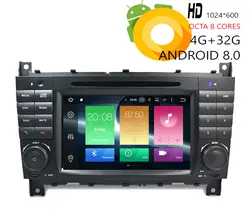 HIRIOT 7 ips автомобильный Android 8,0 DVD gps плеер СБ Navi для Mercedes Benz C-Class W203 W209 4G ram 32G радио BT wifi DAB + карта TPMS
