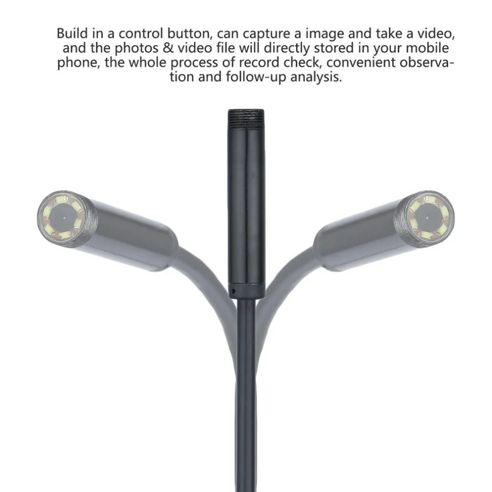 Горячая 1 м 7 мм объектив USB кабель мини жесткая инспекционная Гибкая камера Водонепроницаемый эндоскоп бороскоп с 6 светодиодный для