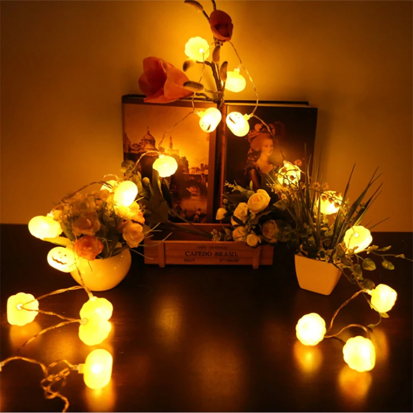 1M 2M 3M Battery Operated Halloween Pumpkin LED String Lights Halloween holiday Christmas Party Garden Decoration Lights