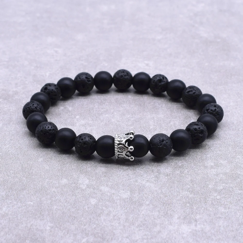 Couple Bracelet Charms Stone Beads Men Jewelry Crown Bracelets For Women Bangles Pulseira Masculina Bileklik Pulseira Feminina Couple Bracelet Charms Stone Beads Men Jewelry Crown Bracelets For Women Bangles Pulseira Masculina Bileklik Pulseira Feminina