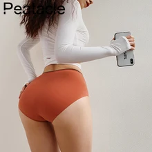 Peatacle Бесшовные женские фитнес шорты для йоги Невидимый тренажерный зал бег хлопок Спортивное нижнее белье Femme хип-Трусы Дышащие