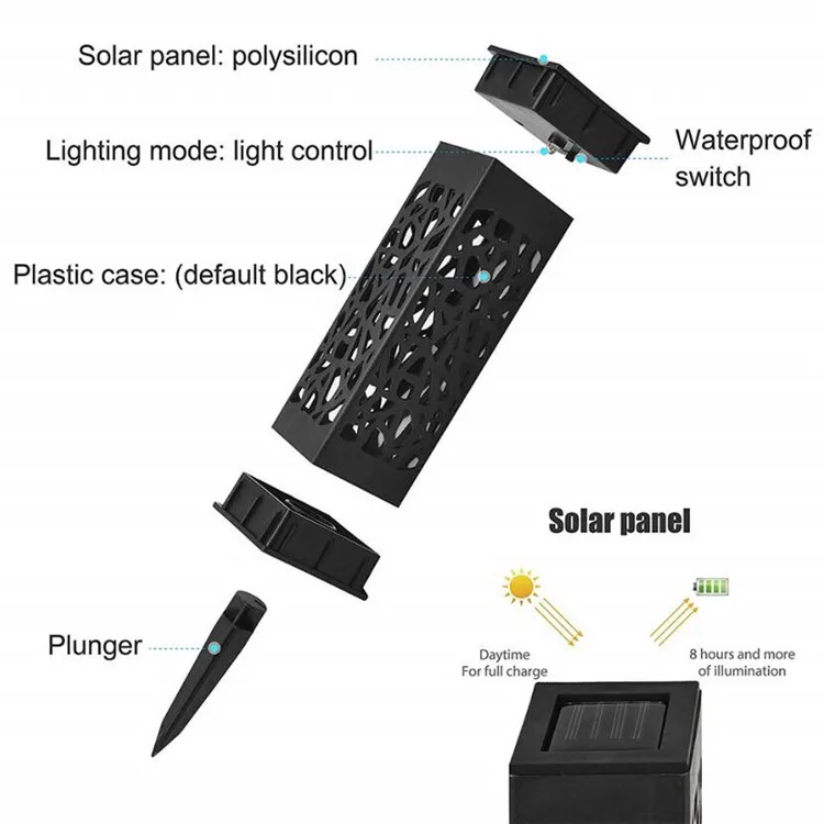 Открытый водонепроницаемый солнечный светильник, полый светильник, теплый светильник, светодиодный светильник, контроль индукции, газон, садовая лампа, тип вилки, ночной Светильник