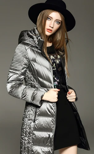 

Freeshipping Dhl/EMS Winter Coat White Goose Down Coat Thin Women's Medium-long Autumn Slim
