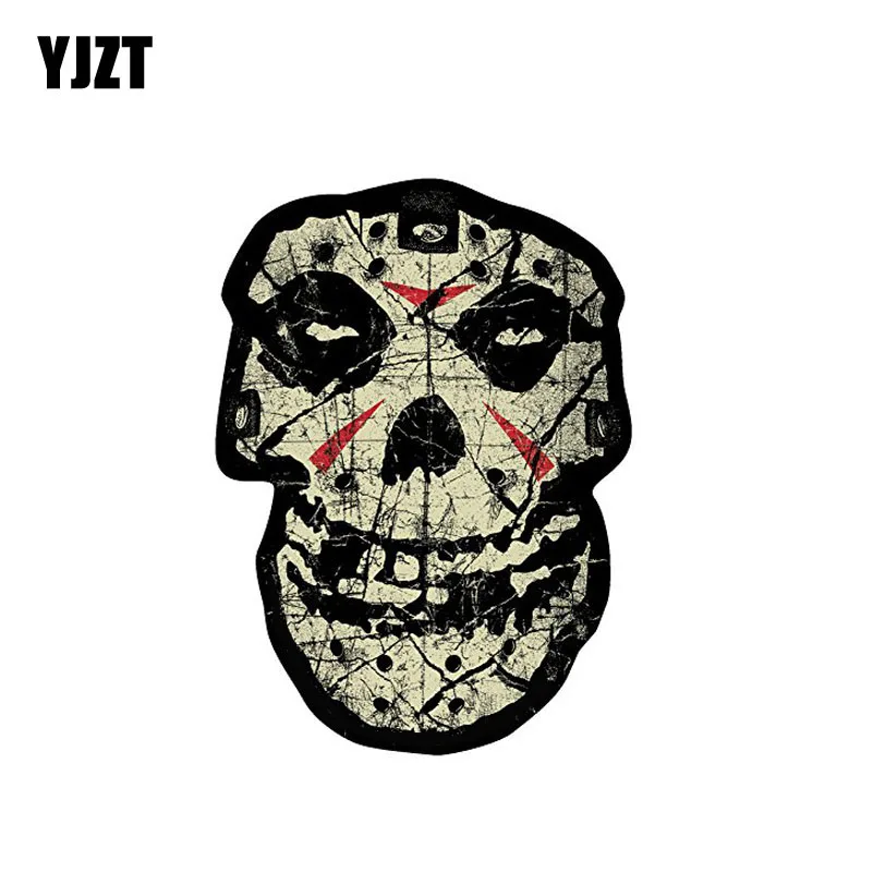 

YJZT 8.6CM*12CM Car Sticker Visionary Misfits Crystal Lake Skull Windows Decal PVC 6-0149