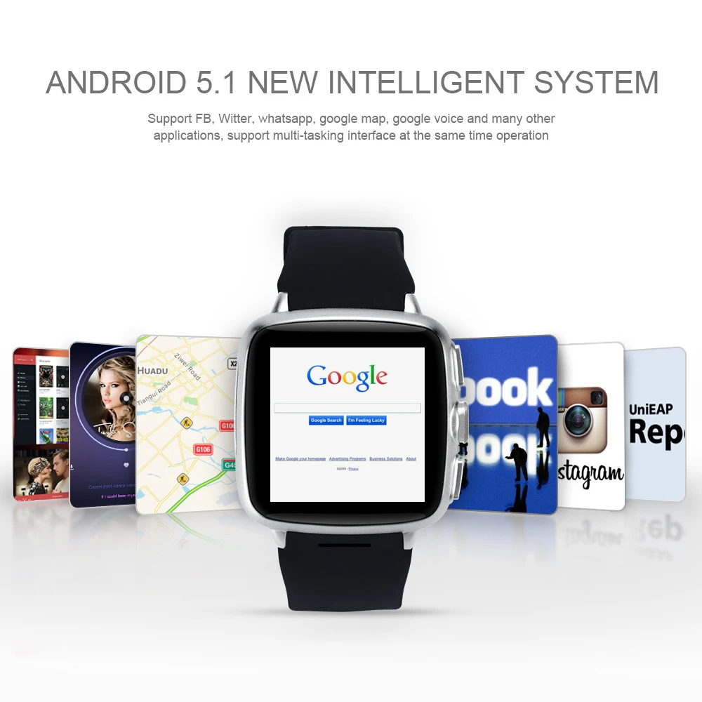  Z01 smart watch Android 3G watch phone 4G ROM 5MP camera heart rate monitor Pedometer WIFI GPS relo