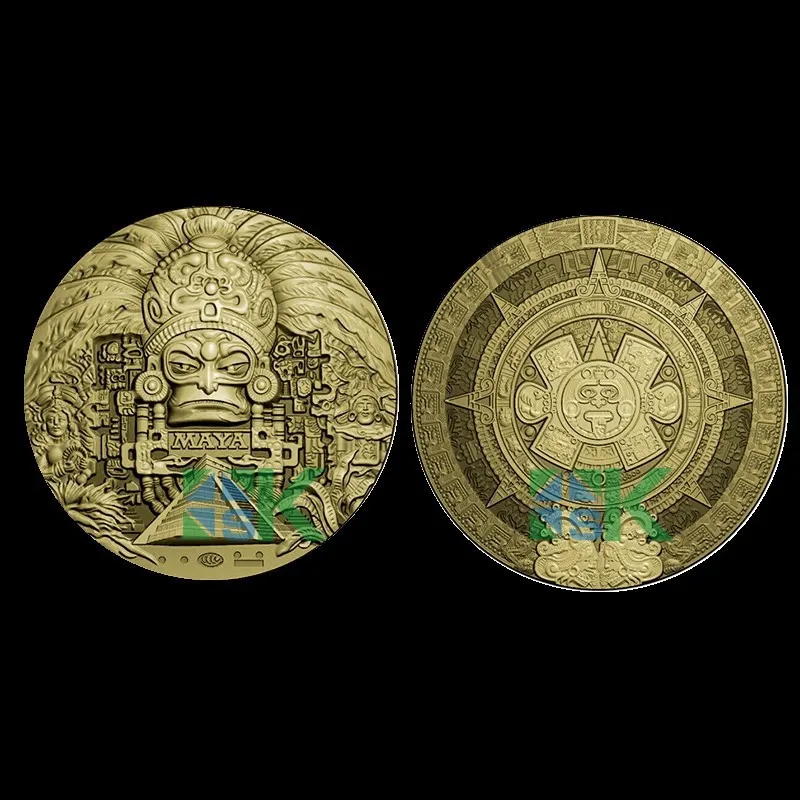 Wholesale 100pcs 80 10mm Mayan Calendar Prophecy Coin DHL Free Shipping Mayan Old Cultural