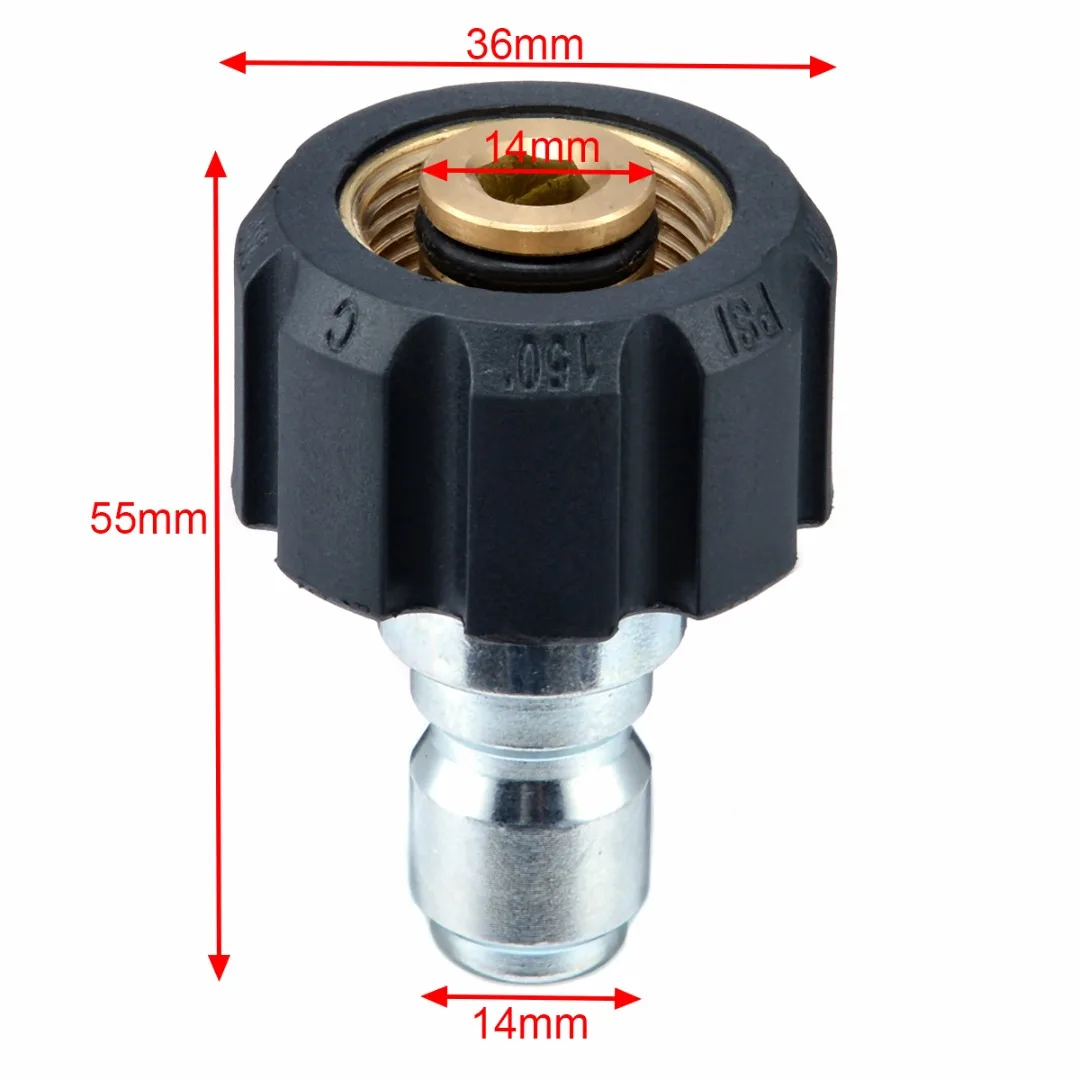 1X латунная пластиковая шайба быстроразъемный гнездовой разъем для мойки давления 14 мм M22 X 3/8 дюйма штекер Адаптер подключения