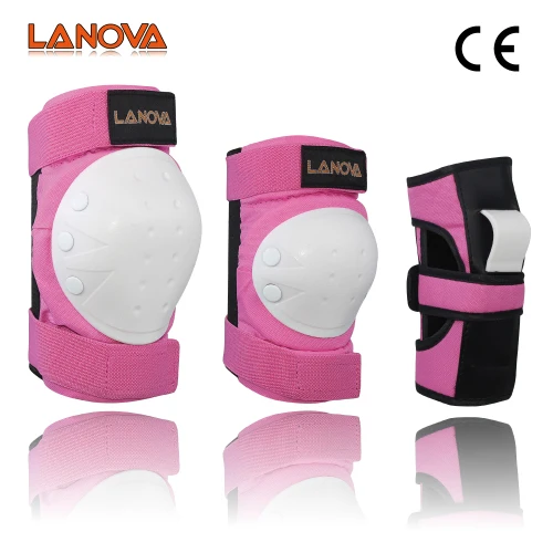 Льянова 6 шт./компл. защитный комплект роликов наколенники налокотники на запястье Защитная пленка защита для скутера Велоспорт для катания на роликовых коньках - Цвет: Pink