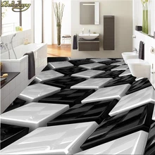 Beibehang пользовательские обои 3D Черно-белая трехмерная коробка ванная комната Фреска ПВХ самоклеющиеся водонепроницаемые напольные обои