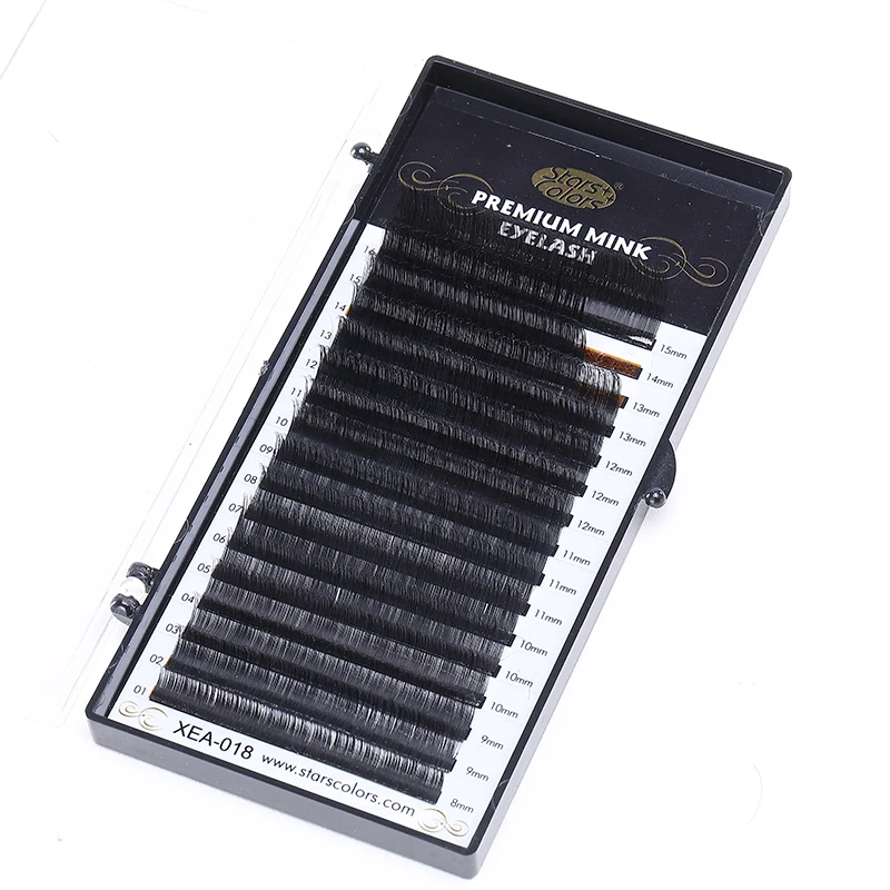 

New arrival Super soft 0.05&0.07&0.1mm 16 lines Mix size 8-15mm Silk Pre Made Fan Lashes Single Volume Eyelash Extension Cilia