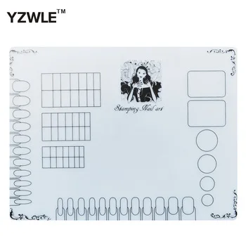 YZWLE 1 Sheet Silicone Stamping Mat 40.5cm*30.5cm Foldable Washable Pad Nail Art Tool For Manicure, 3 Styles For Choose