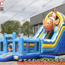 Надувной батут с горкой