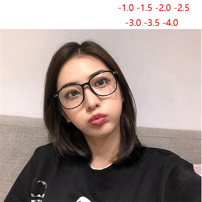 

Retro Big Frame Oversized Finished Myopia Eyeglasses Women Men Eye Glasses Short-sighted Spectacle -1.0 -1.5 -2.0 -2.5 To -6.0
