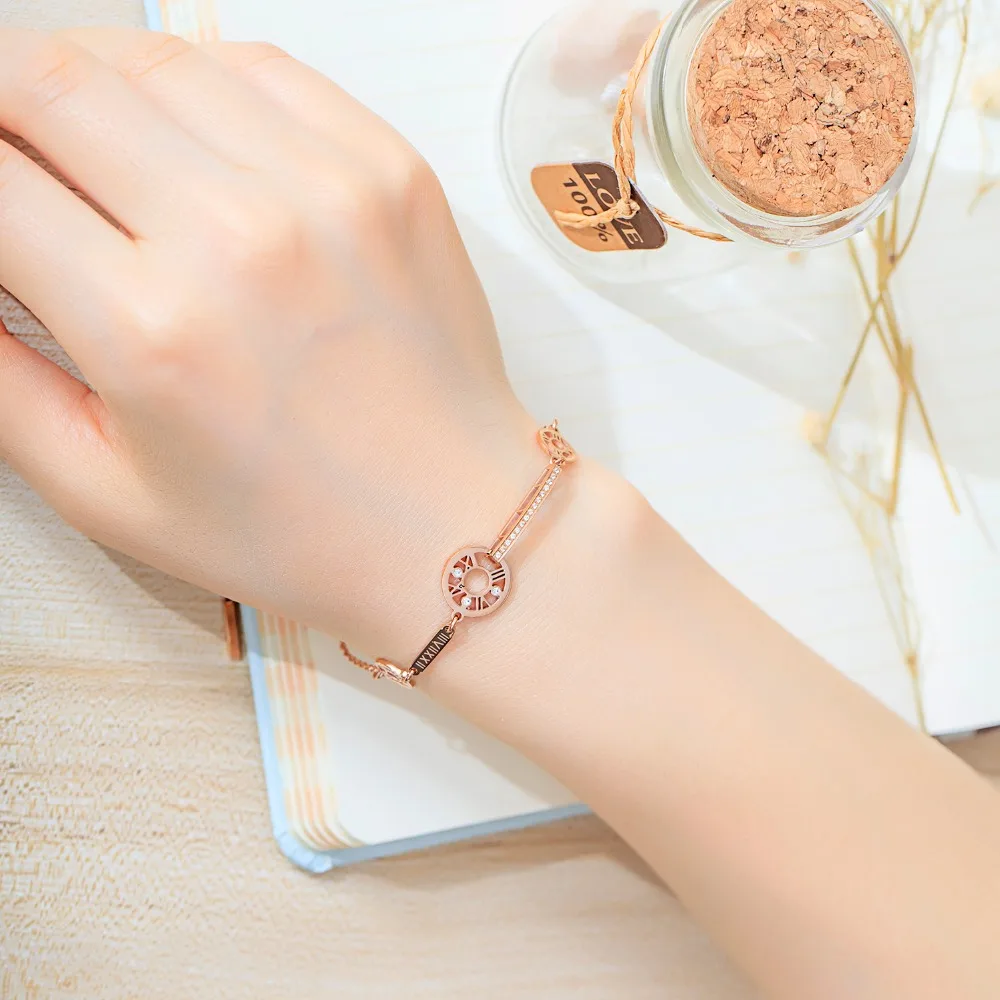 FATE LOVE Brand Hot Fashion Jewelry Cute Girl Bracelets for Women lady Silver Rose gold color GS924