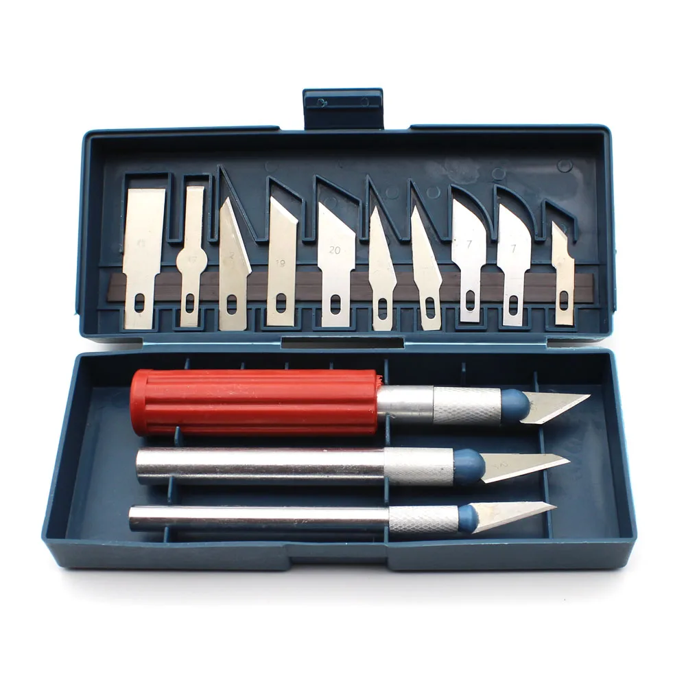 13PCS/set Precision Hobby Knife Stainless Steel Blades for Arts Crafts