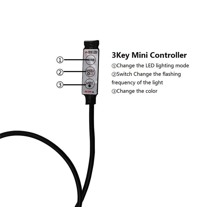 DC5V мини 3Key USB LED RGB контроллер 4Pin пульт дистанционного управления диммер для SMD