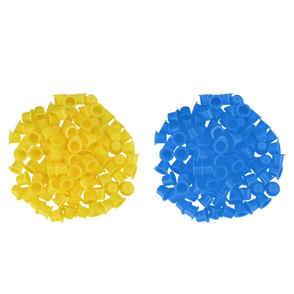 

100 PCS Disposable Color Tattoo Pigments Cups Caps Permanent Makeup Ink Cups Small Size Tattoo Equipment Accessory Supply