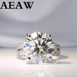 AEAW 14 k белое золото 8ct карат 13 мм Диаметр GH цвет Moissanite обручальное кольцо для женщин кольцо с солитером золото