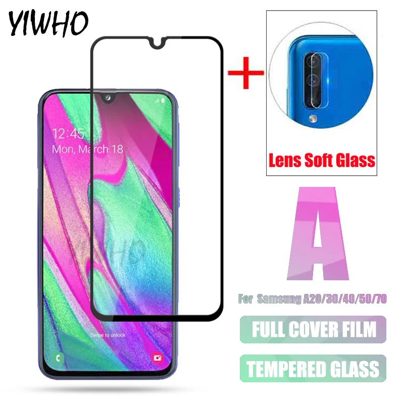 

Screen Protector & Camera Lens Film On For Samsung Galaxy A40 2019 A20 A30 A50 A70 Protective Glass Tempered Glas Galax A 40 50