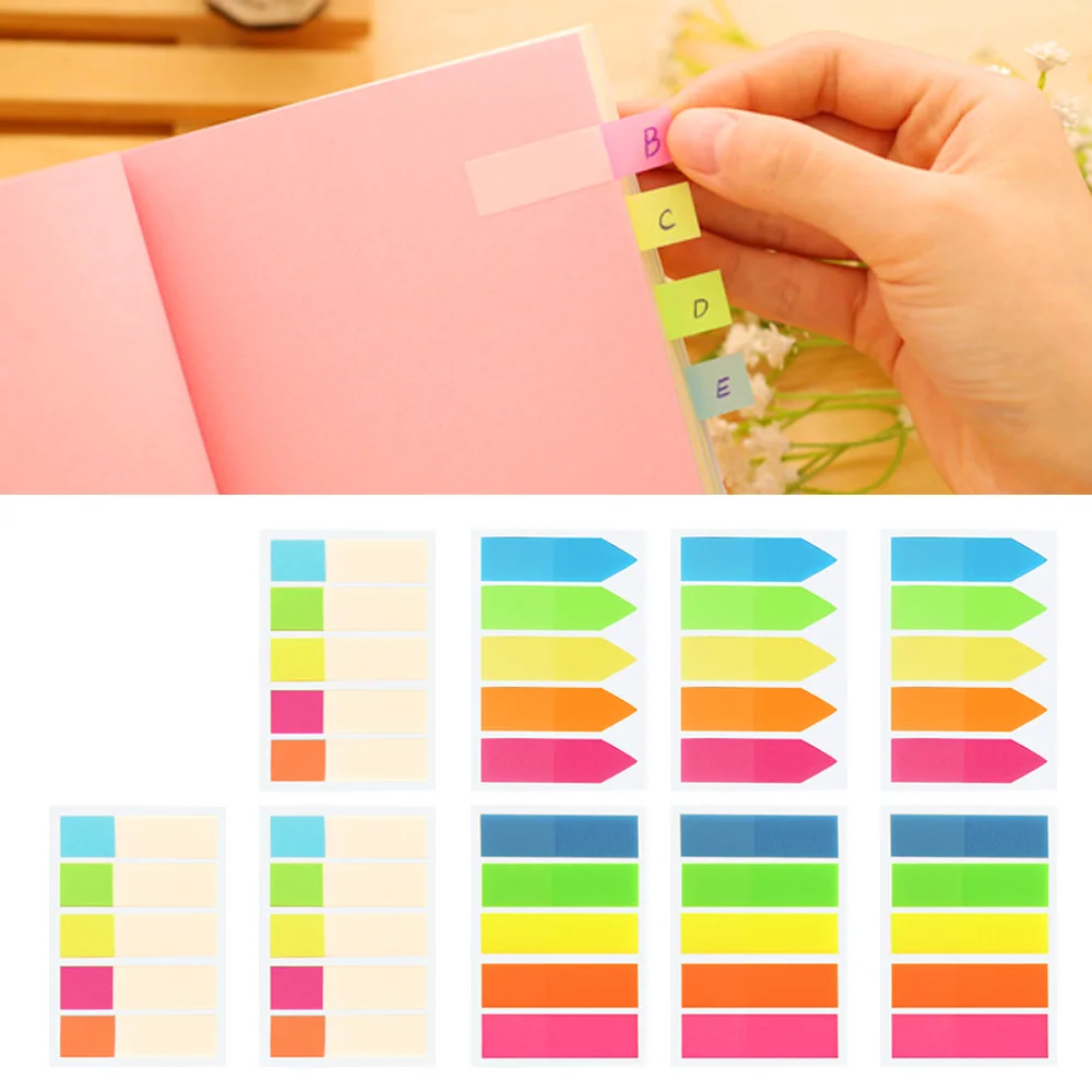 

900 PCS Neon Page Markers Colored Index Tabs Flags Sticky Notes Gadget Accessories