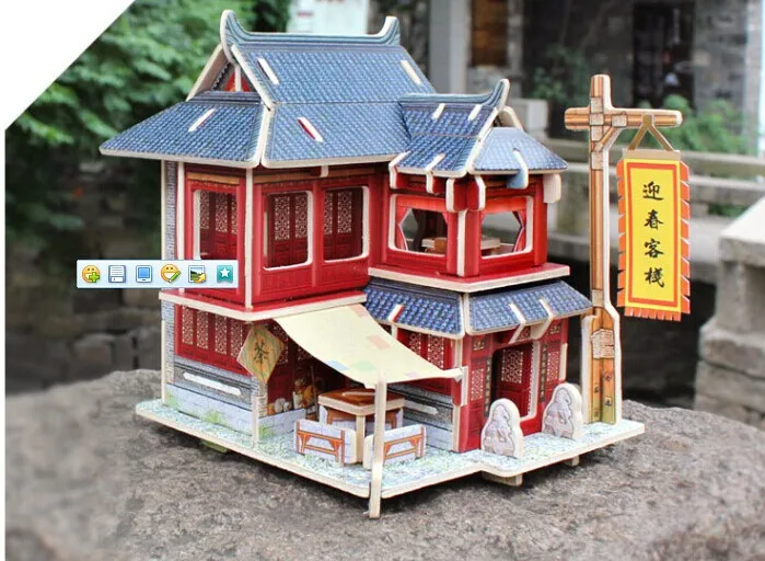 DIY toys Unfinished 3d three-dimensional China Inn...