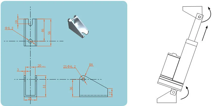 12 V/24 V 100 мм/4 дюйма хода 900N/198LBS линейный микропривод электрический линейный привод ТВ Лифт высокоскоростной линейный привод