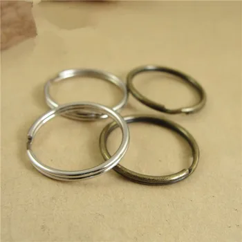 

50pcs/lot 16mm/20mm/25mm Round Split Metal Wire Circle Keychain Ring Findings for Car Home Keys DIY Accessories