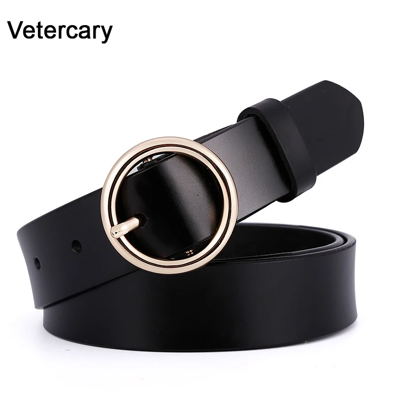 New Design Fashion Women's Belts Genuine Leather Brand Straps Female Waistband gold Pin Buckle belt student Jeans cowskin lady